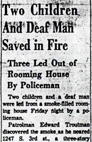 Two Children And Deaf Man Saved in Fire, Camden Courier-Post, December 28, 1953, part 1