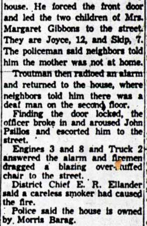 Two Children And Deaf Man Saved in Fire, Camden Courier-Post, December 28, 1953, part 2