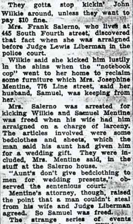 Gotta Stop Kickin' John Wilkie Around, Camden Courier-Post, October 10, 1936