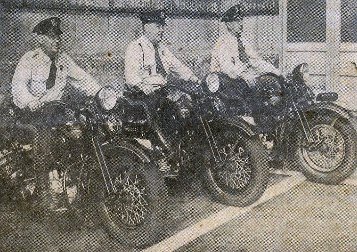 Camden Traffic Squad on new motorcycles — Camden Courier-Post, July 31, 1948