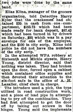 Safe Crackers Get $515 in Camden Job, Camden Courier-Post, August 11, 1936, page 2