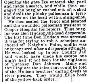 Ben Hudson Killed, Camden Daily Courier, October 8, 1895 (part 4)