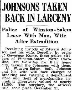 Charleston Daily Mail, January 21, 1934 — Eddie Metelski