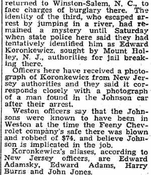 Charleston Daily Mail, February 4, 1934 — Eddie Metelski