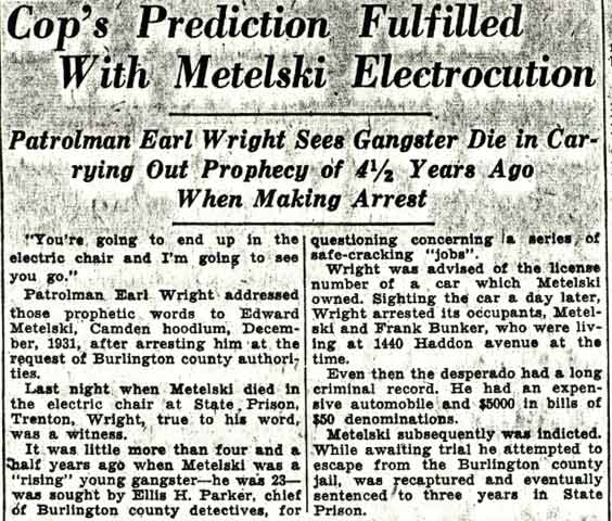 Camden Courier-Post, August 5, 1936 — Eddie Metelski