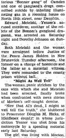 Gettysburg Times, November 13, 1935 — Eddie Metelski