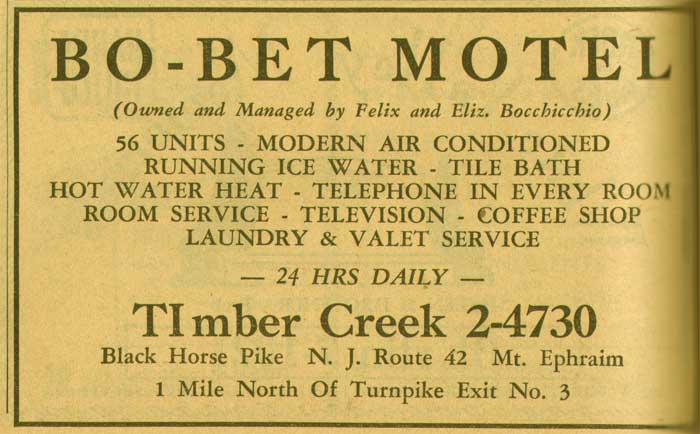 Bo Bet Hotel Advertisement, 1955