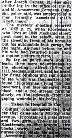 Fred Klosterman Hit by Pump Gun Fire, January 8, 1940, page 3