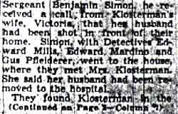 Fred Klosterman Hit by Pump Gun Fire, January 8, 1940, page 4