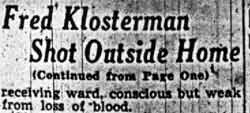 Fred Klosterman Hit by Pump Gun Fire, January 8, 1940, page 5