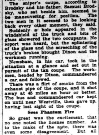 Ghost sniper taxi shooting, Camden Courier-Post February 11, 1928