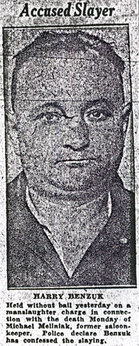 Accused Slayer portrait of Harry Benzuk, Camden Courier-Post, October 12, 1933