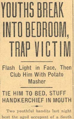 Camden Courier-Post, May 12, 1934, Bandits Beat and Bind Aged Man