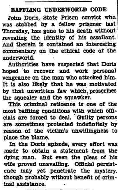 Trenton Evening Times, April 12, 1930 — John Doris portrait