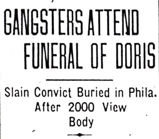 Trenton Evening Times, April 16, 1930 — Gangsters Attend Funeral of Doris