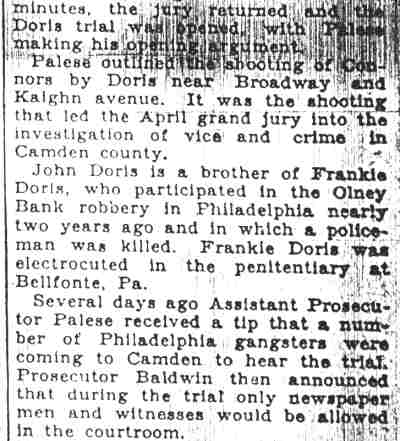 John Doris trial, continued