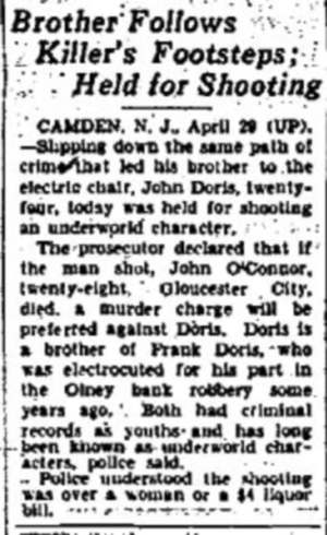 Albany Evening Journal, April 29, 1929 — Brother Follows Killer's Footsteps