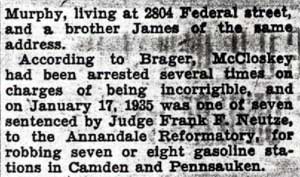 Newspaper clipping: City Jail Prisoner Fatally Stricken (continued), Camden Courier-Post, August 11, 1936