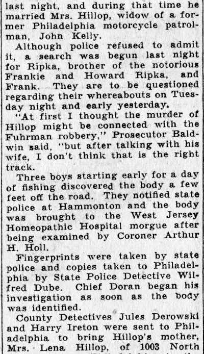Mobster Slain, continued
