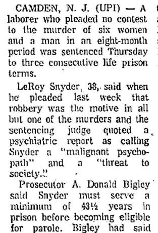 Simpson's Leader-Times, July 13, 1970 — Murder Pleader Gets 3 Life Prison Terms