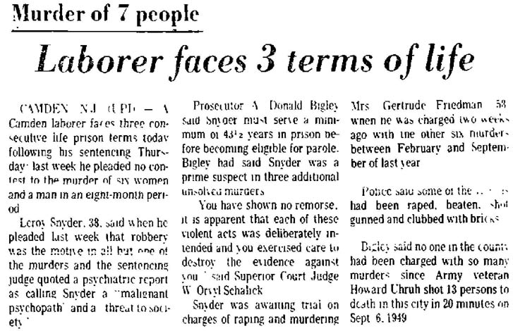 Bucks County Courier-Times, July 17, 1970 — Laborer faces 3 terms of life