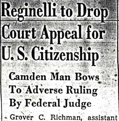 Reginelli to Drop Court Appeal for U.S. Citizenship