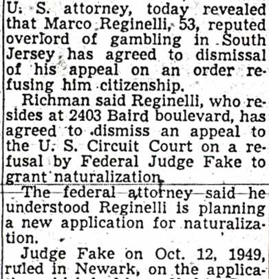 Reginelli to Drop Court Appeal for U.S. Citizenship