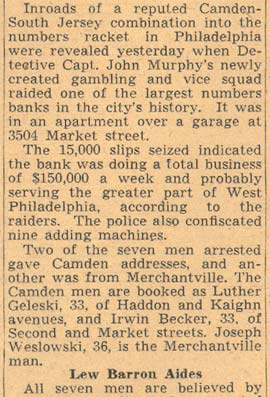 Raid in Phila. Bares Camden Numbers Mob