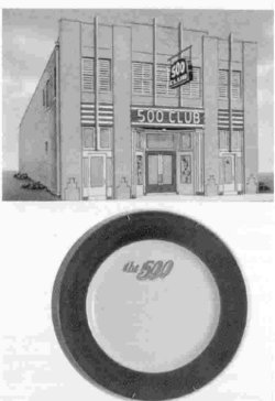 The 500 Club and a dinner plate from the club