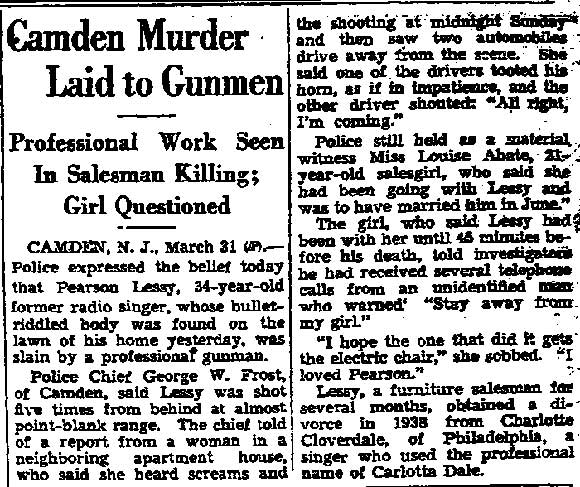 Camden Murder Laid to Gunmen