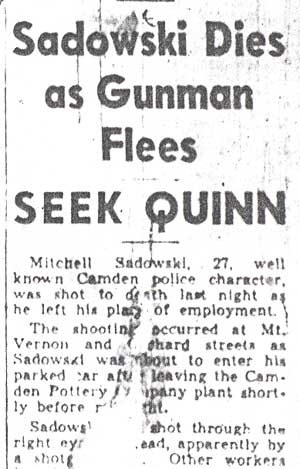 Sadowski Dies as Gunman Flees — article tile 1