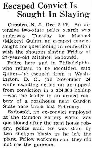 Escaped Convict Is Sought In Slaying — Gettysburg PA Times