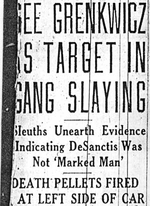 Camden Evening Courier March 26, 1945 — See Grenkwicz As Target in Gang Slaying (headline)