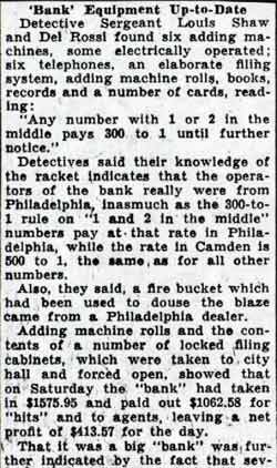 Camden Courier-Post January 11, 1938 - Numbers ring article page 5