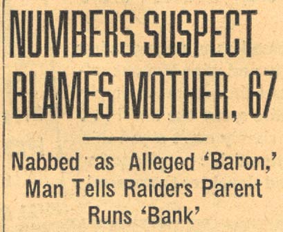 Numbers Suspect Blames Mother headline