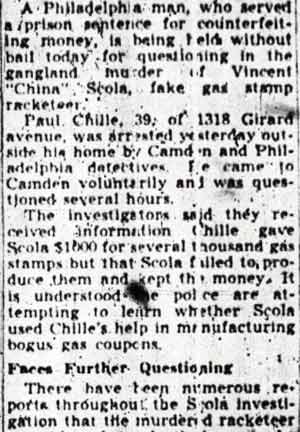 Police Holding Ex-Convict In Scola Killing, April 13, 1944