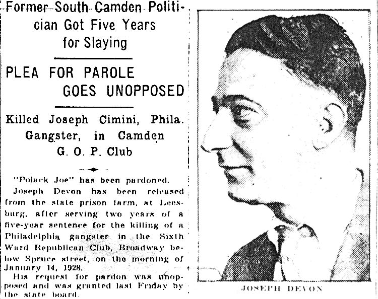 Camden Morning Post November 10, 1930 — clipping 1
