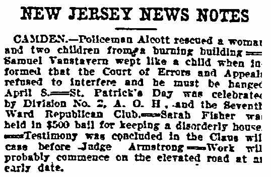 Philadelphia Inquirer March 18, 1902 — New Jersey News Notes