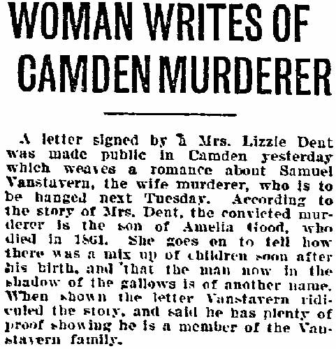 Philadelphia Inquirer April 1, 1902 — Woman Writes of Camden Murderer