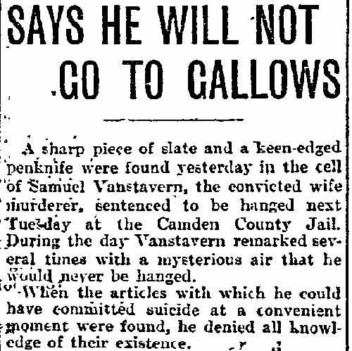 Philadelphia Inquirer April 4, 1902 — Says He Will Not Go to Gallows