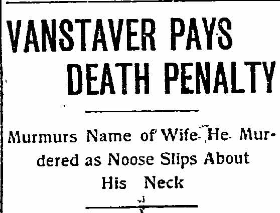 Philadelphia Inquirer April 9, 1902 — Vanstaver Pays Death Penalty