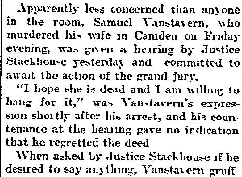 Murderer Glad He Killed His Wife - Philadelphia Inquirer, December 1, 1901