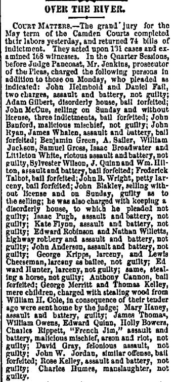 Philadelphia Inquirer, May 9, 1877 — Over the River