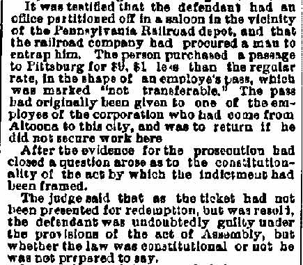 Philadelphia Inquirer, October 27, 1880 — Ticket Scalping (part 2)