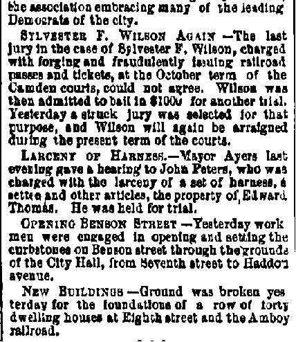 Philadelphia Inquirer, November 16, 1878 — Sylvester F. Wilson Again (part 2)