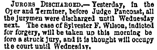 Philadelphia Inquirer, November 22, 1877 — Jurors Discharged