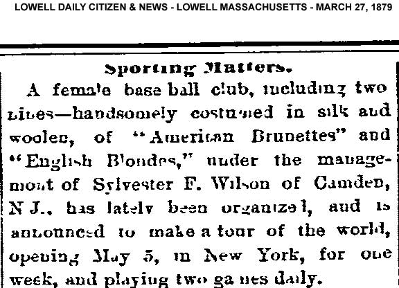 Lowell Daily Citizen, March 27, 1879 — Sporting Matters