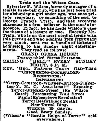 St. Louis Republican, October 13, 1891 — Train and the Wilson Case (part 1)