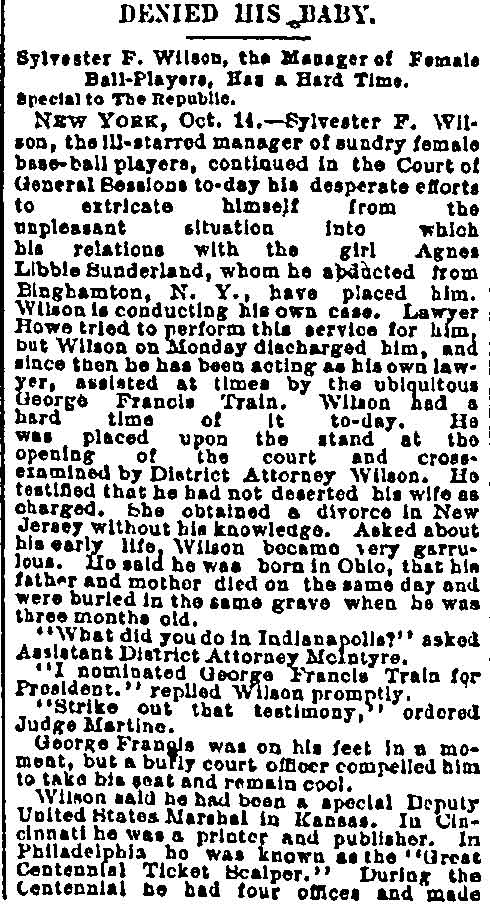St. Louis Republican, October 15, 1891 — Denied His Baby (part 1)