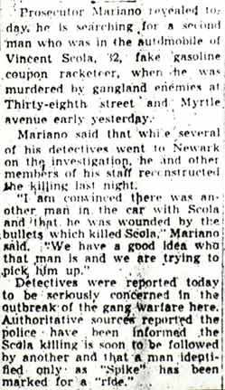 Police Seek Second Man In Death Car With Scola, March 30, 1944